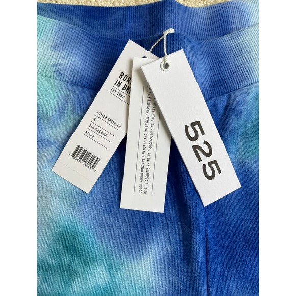 525 Women's Blue‎ Green Tie Dye Cotton Sweat Shorts Size M - Picture 4 of 7